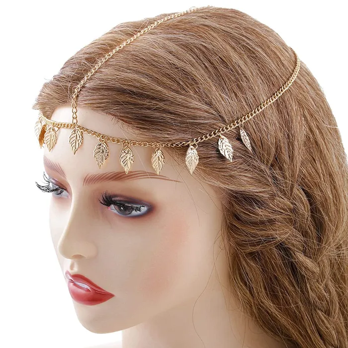 Yellow Chimes Yellow Chimes Head Chain For Women Gold Toned Crystal Studded Head Chain For Women and Girls Rings