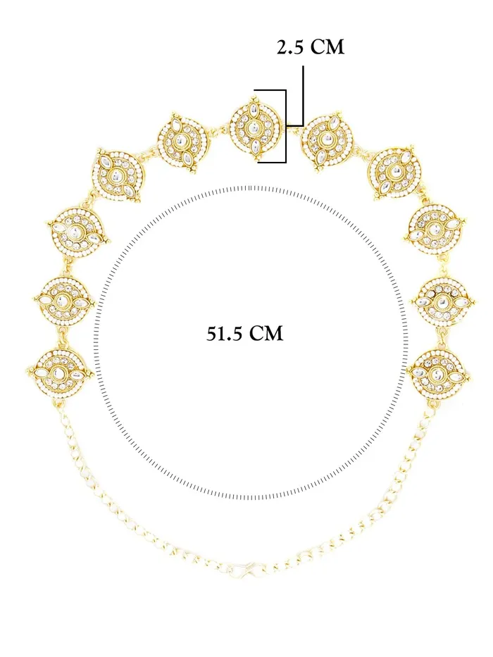 Yellow Chimes Yellow Chimes Head Chain for Women Traditional Headband Gold Plated Kundan Studded Hairband Matha patti Jewellery Necklace for women and Girls Necklaces