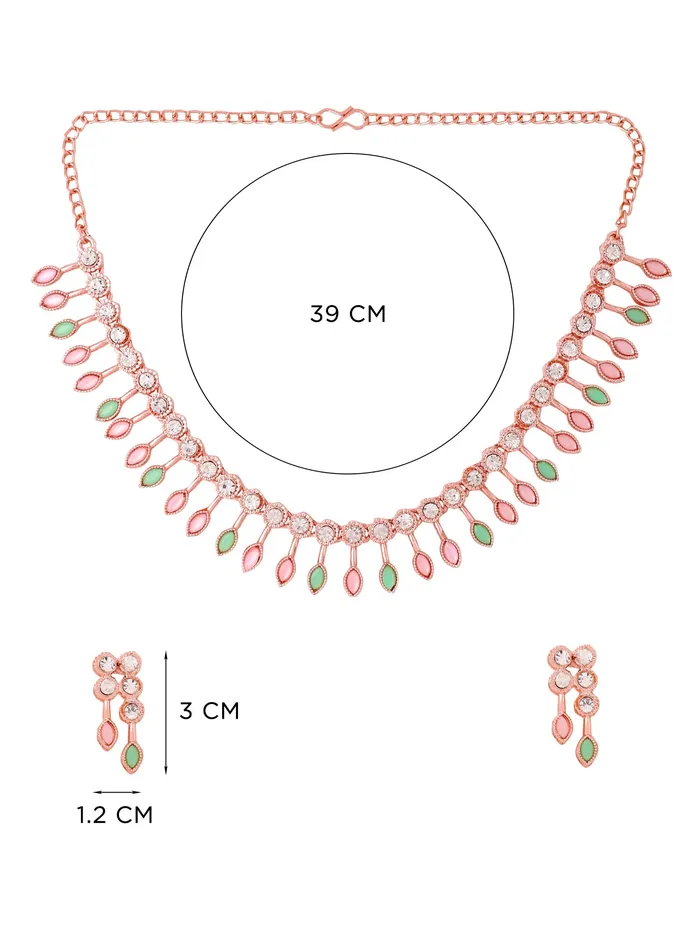 Yellow Chimes Yellow Chimes Jewellery Set for Women and Girls Crystal Bridal Jewellery Set for Wedding Eternal Classics Bridal Jewellery Set Birthday Anniversary Gift for Girls Women Design 8 Necklaces