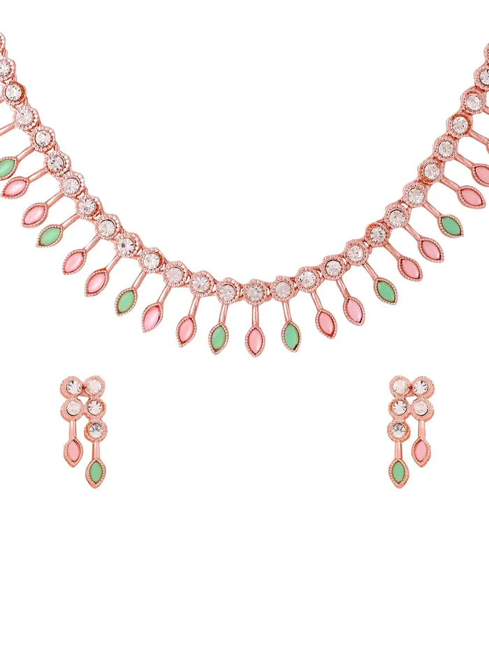 Yellow Chimes Yellow Chimes Jewellery Set for Women and Girls Crystal Bridal Jewellery Set for Wedding Eternal Classics Bridal Jewellery Set Birthday Anniversary Gift for Girls Women Design 8 Necklaces