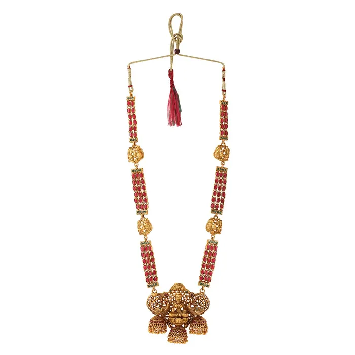 Yellow Chimes Yellow Chimes Jewellery Set for Women Gold Plated Traditional Temple Jewellery Set Antique Necklace Set with Earrings for Women and Girls Earrings