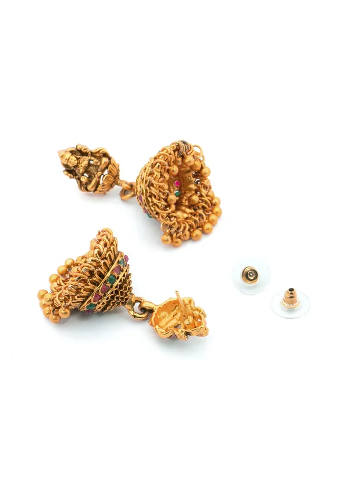 Yellow Chimes Yellow Chimes Jewellery Set for Women Gold Plated Traditional Temple Jewellery Set Antique Necklace Set with Earrings for Women and Girls Earrings