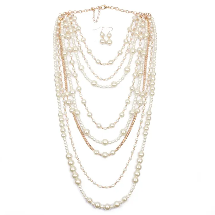 Yellow Chimes Yellow Chimes Latest Fashion White Pearls Golden Chain MultiLayer Long Pearl Necklace Set With Earrings Jewellery Set for Women Girls Necklaces Yellow Chimes Yellow Chimes Latest Fashion White Pearls Golden Chain MultiLayer Long Pearl Necklace Set With Earrings Jewellery Set for Women Girls Necklaces