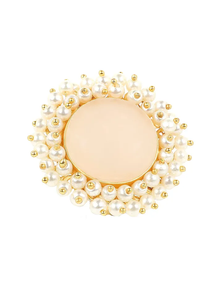 Yellow Chimes Yellow Chimes Rings for Women Traditional Pearl Ring Classic Style Gold Plated Stone Cocktail Rings for Women and Girls Necklaces