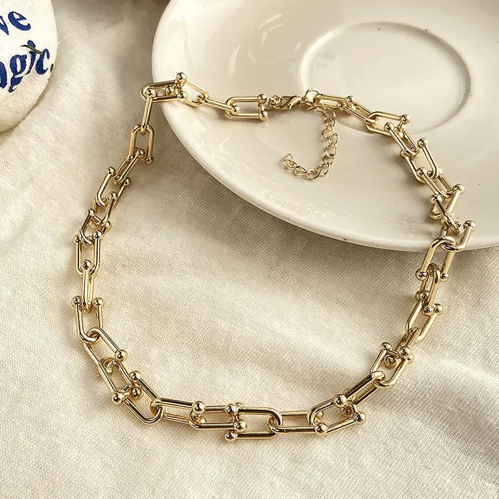 Yellow Chimes Yellow Chimes Trendy Fashion Combo of 2 PCs Multilayer Key Heart Locket GoldenSilver Chain Choker Necklace for Women and Girls Design 6 Earrings