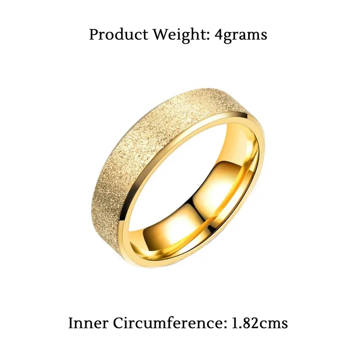Yellow Chimes Yellow Chimes Trendy Western Style Band Titanium Collection Stardust Gold Stainless Steel Rings for Women and girls US 8 Rings