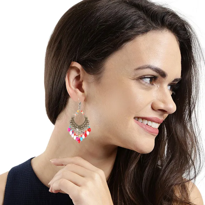 Yellow Chimes Young Colors Beads Stylish Bohemian Hangings Oxidized Earring for Women and Girls Yellow Chimes Earrings