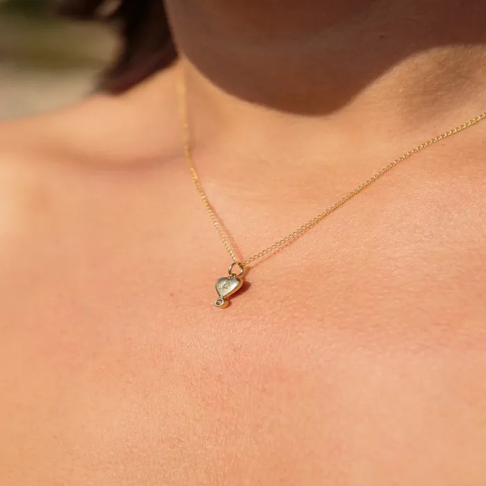 zahava Charm Necklaces Diamond Byrdie Heart Charm