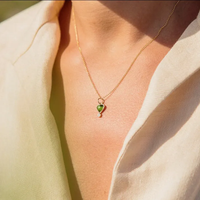 zahava Charm Necklaces Diamond Byrdie Heart Charm
