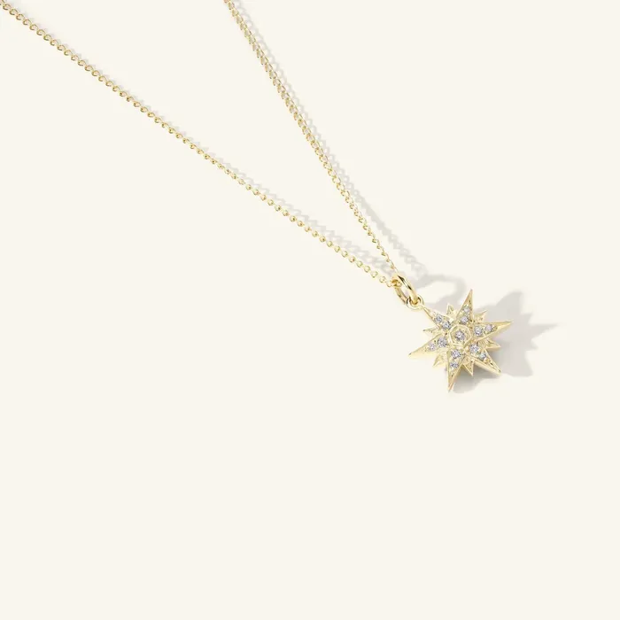 zahava Charm Necklaces North Star Diamond Charm
