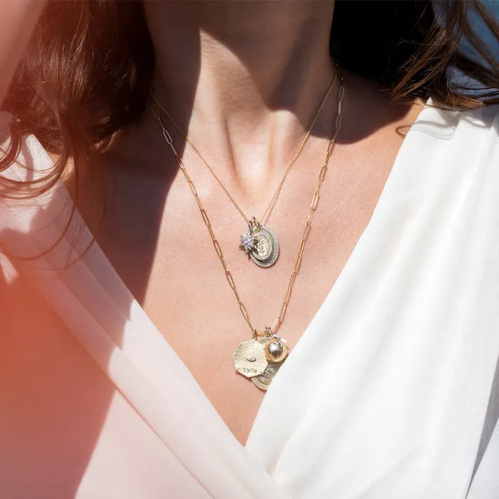 zahava Charm Necklaces North Star Diamond Charm