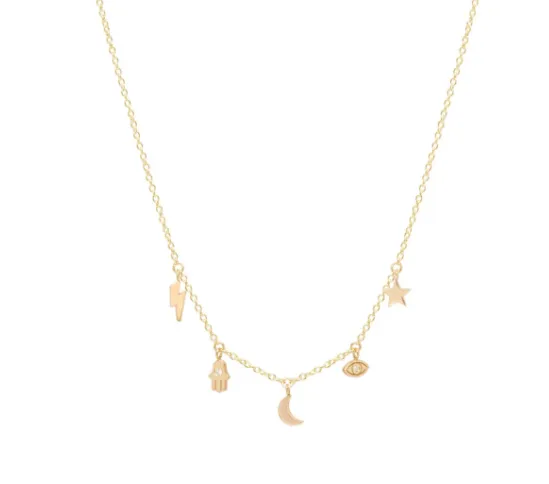 Zo Chicco Necklaces 14K CELESTIAL DIAMOND ITTY BITTY DANGLE NECKLACE