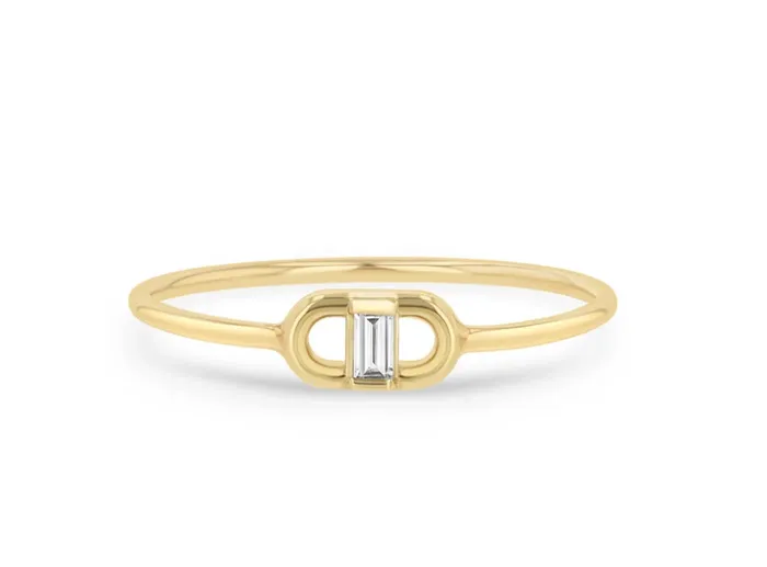 Zo Chicco Rings 14K BAGUETTE DIAMOND OPEN LINK RING